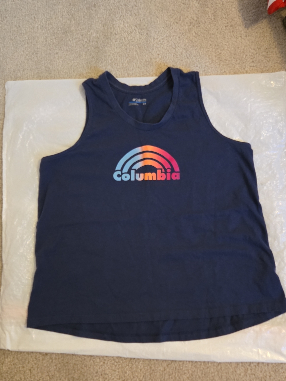 Columbia Navy Tank Top with Rainbow Logo